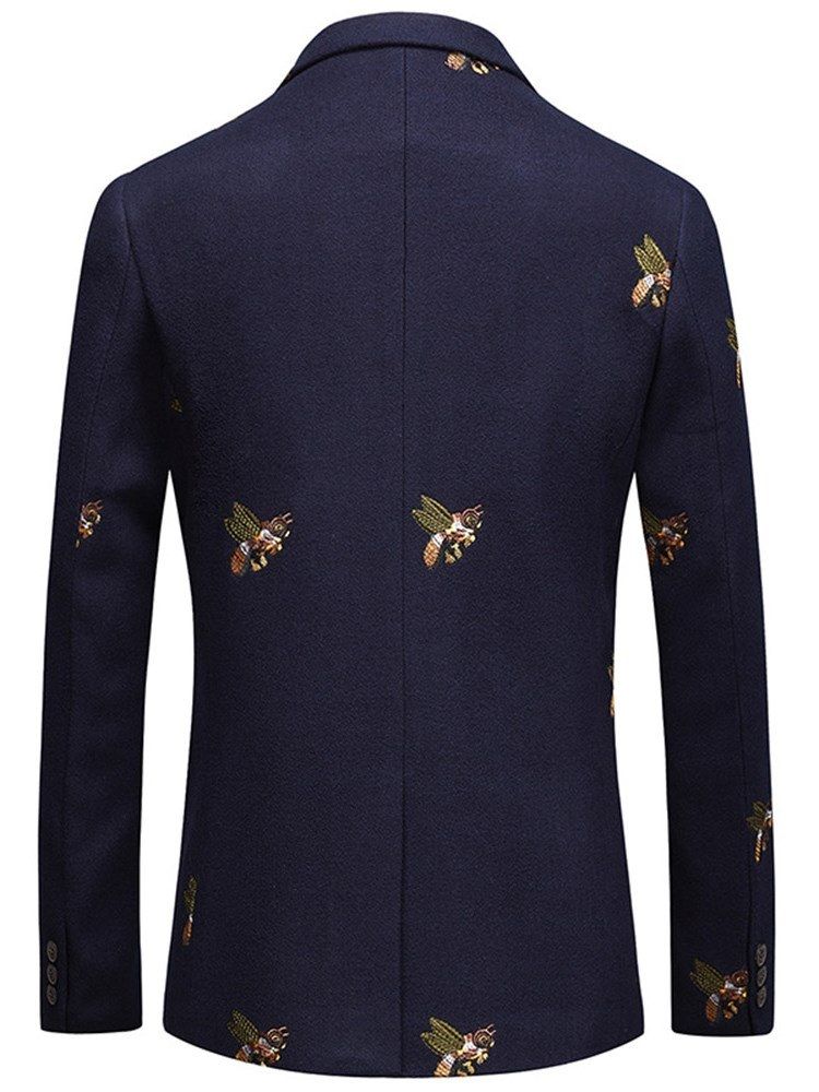 Animal Brodery One Button Lapel Mens Casual Ball Blazer