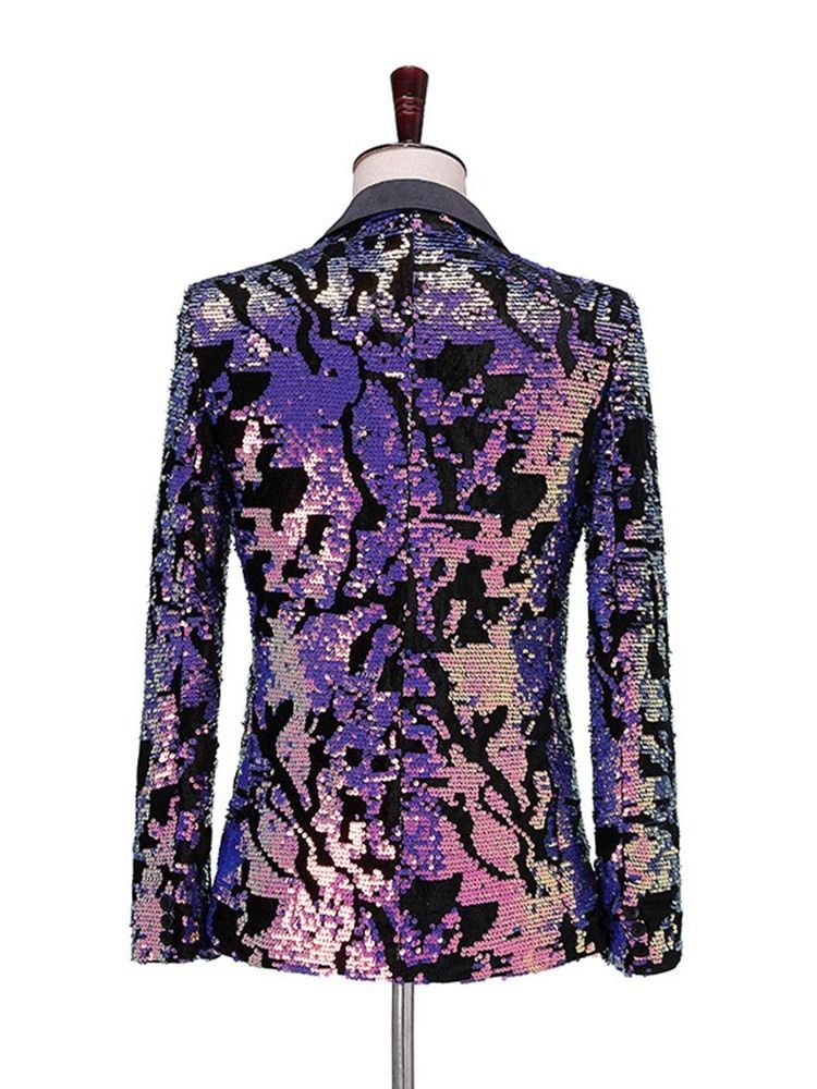 Block Sequins Fashion Scene Costumes Men Blazers