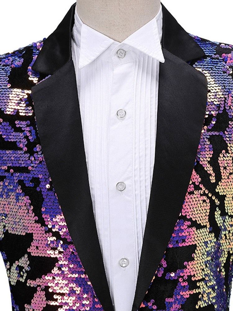 Block Sequins Fashion Scene Costumes Men Blazers