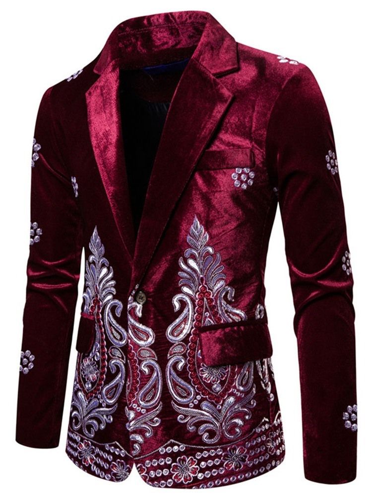 Casual Slim Brodery Leisure Blazer For Menn