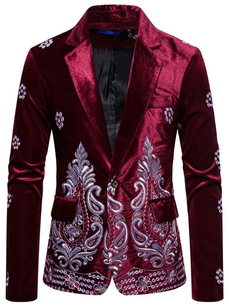 Casual Slim Brodery Leisure Blazer For Menn