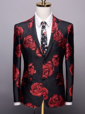 Floral Slim Print Menns Fritidsblazer