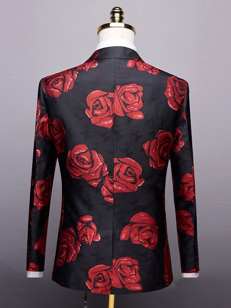 Floral Slim Print Menns Fritidsblazer