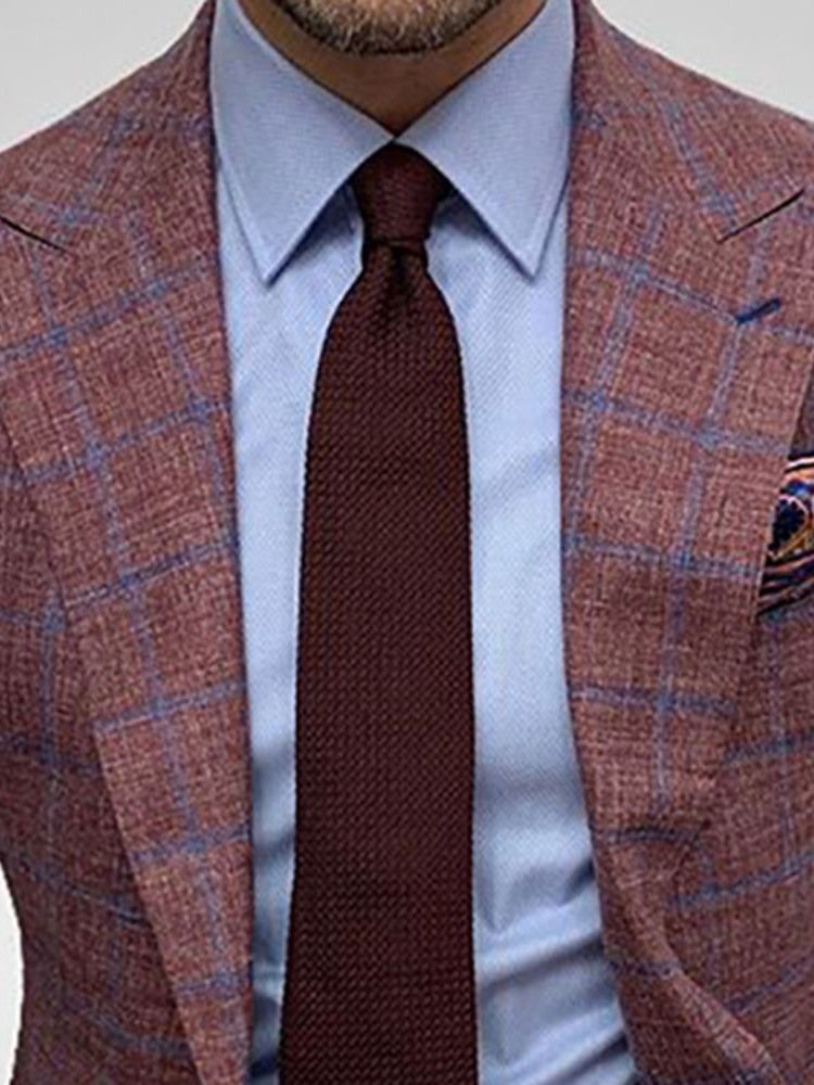 Herrefrakk Plaid Notched Lapel Formal Blazer