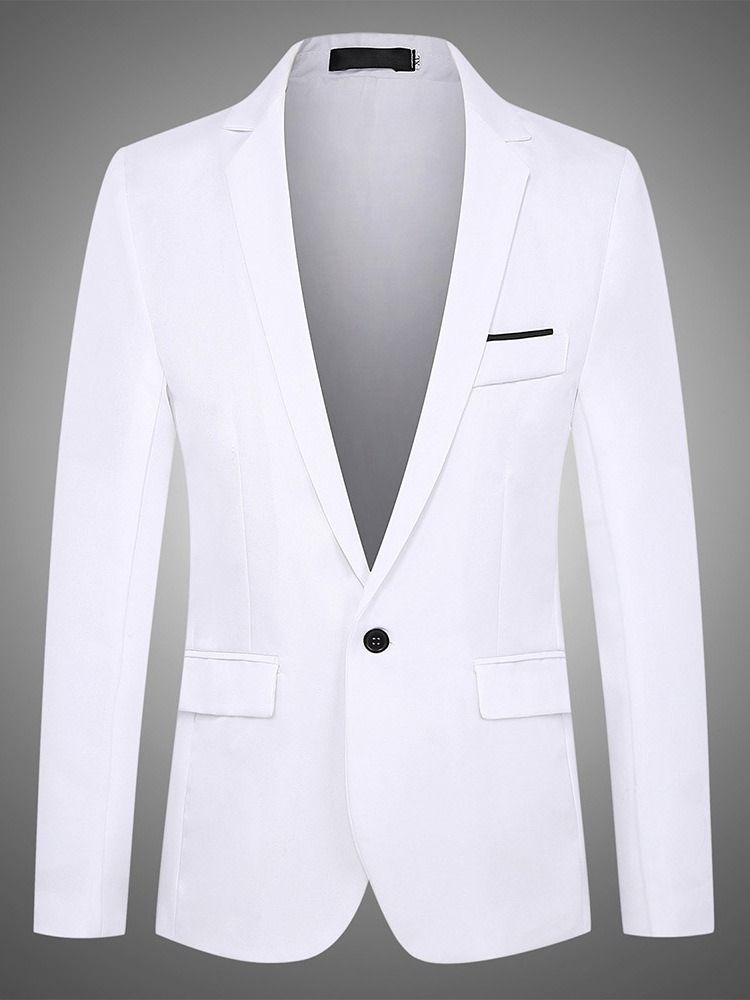 Notched Lapel Ol Button Fritidsblazer For Menn