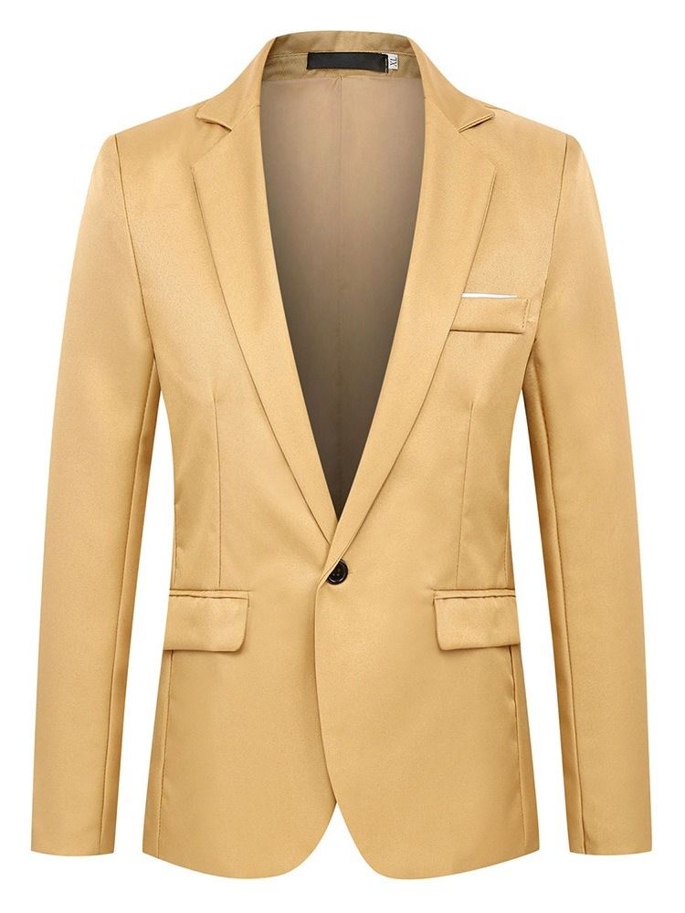 Notched Lapel Ol Button Fritidsblazer For Menn