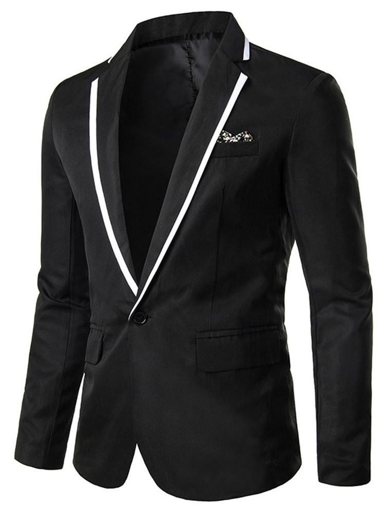 Notched Lapel One Button Menns Fritidsblazer