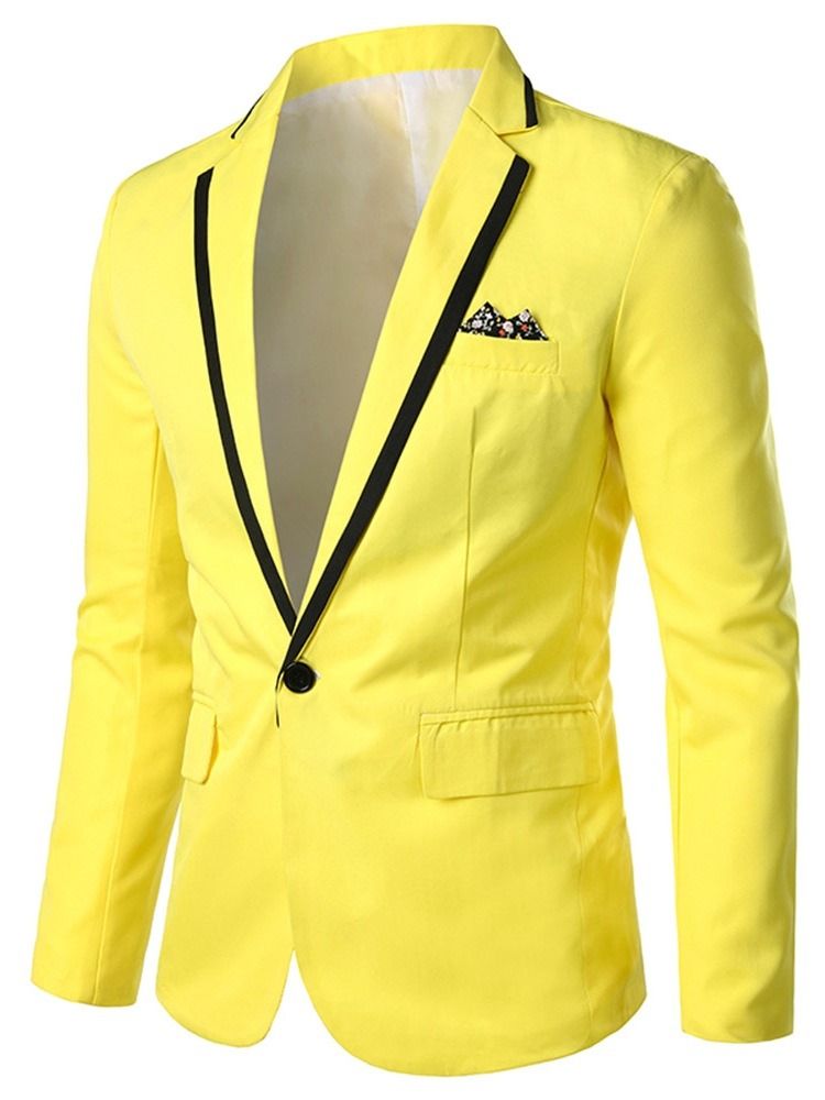 Notched Lapel One Button Menns Fritidsblazer