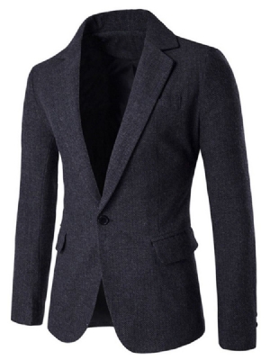 Notched Lapel Slim England Blazer For Menn