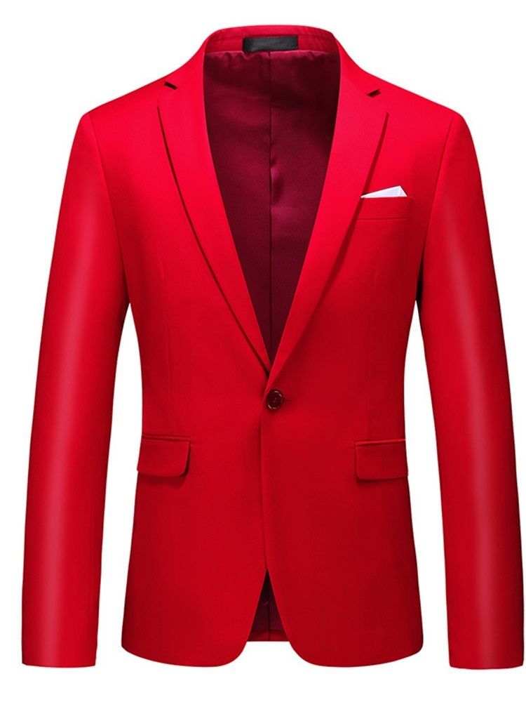 Notched Lapel Slim One Blazer For Menn