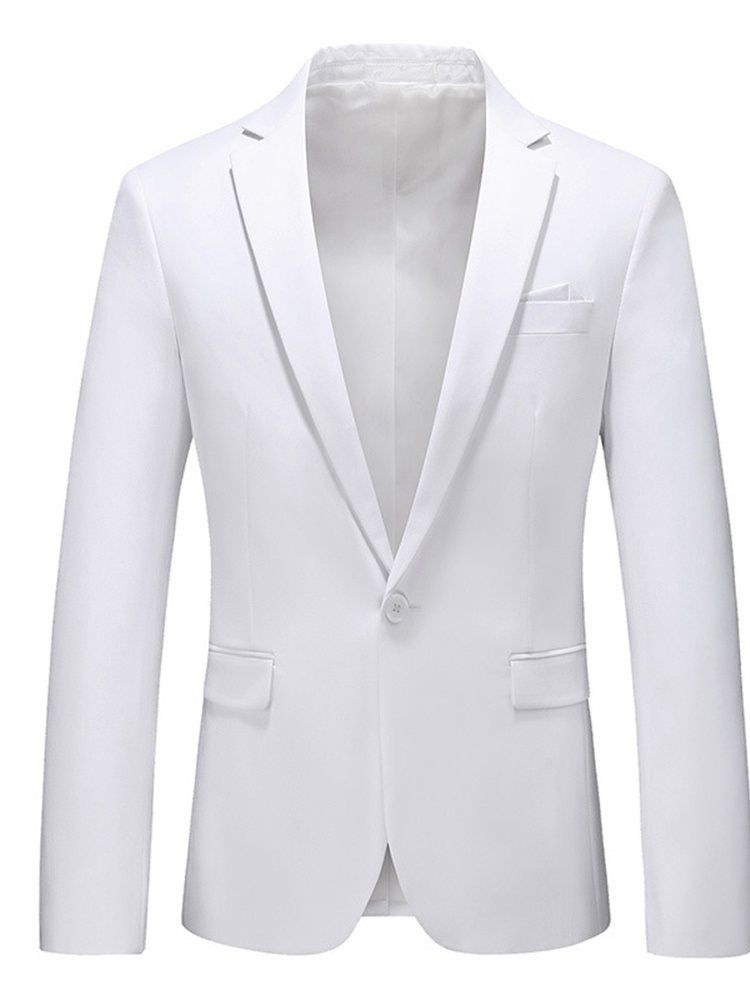 Notched Lapel Slim One Blazer For Menn