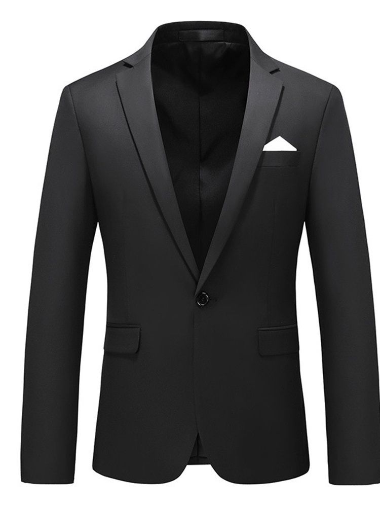 Notched Lapel Slim One Blazer For Menn