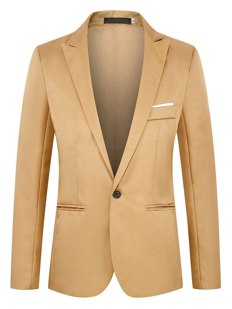 Ol Blazer For Herrer Med En Knapp Notched Revers