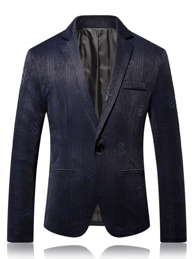 One Button Slim Notched Lapel Herre Blazer For Menn