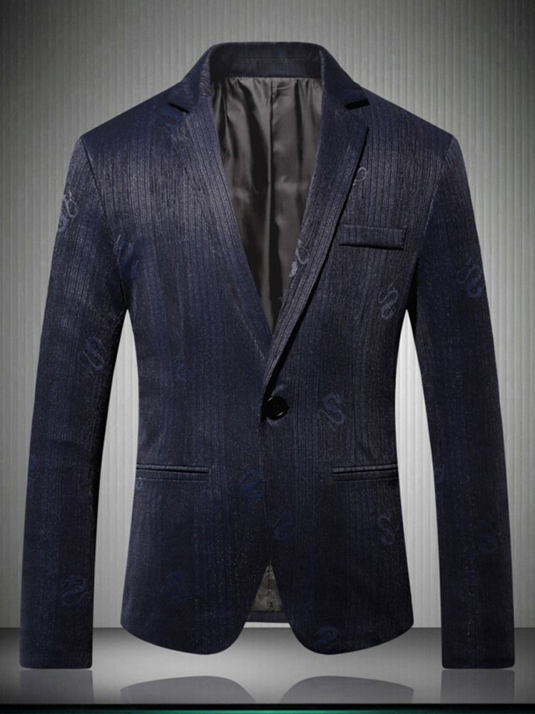 One Button Slim Notched Lapel Herre Blazer For Menn