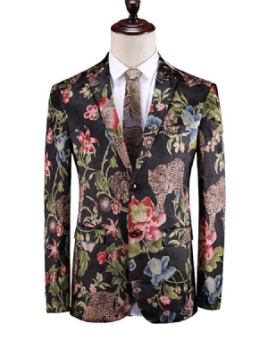 Print Animal Single-breasted Mens Blazer