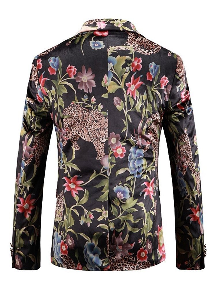 Print Animal Single-breasted Mens Blazer