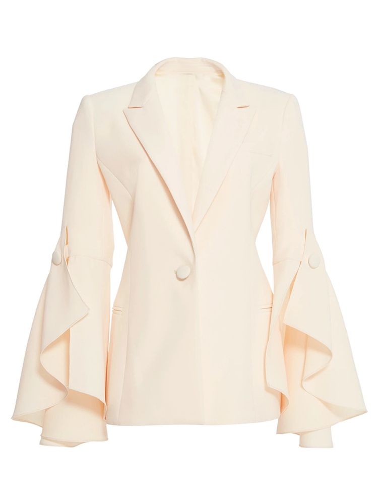 Ruffles For Kvinner En Knapp Vanlig Blazer