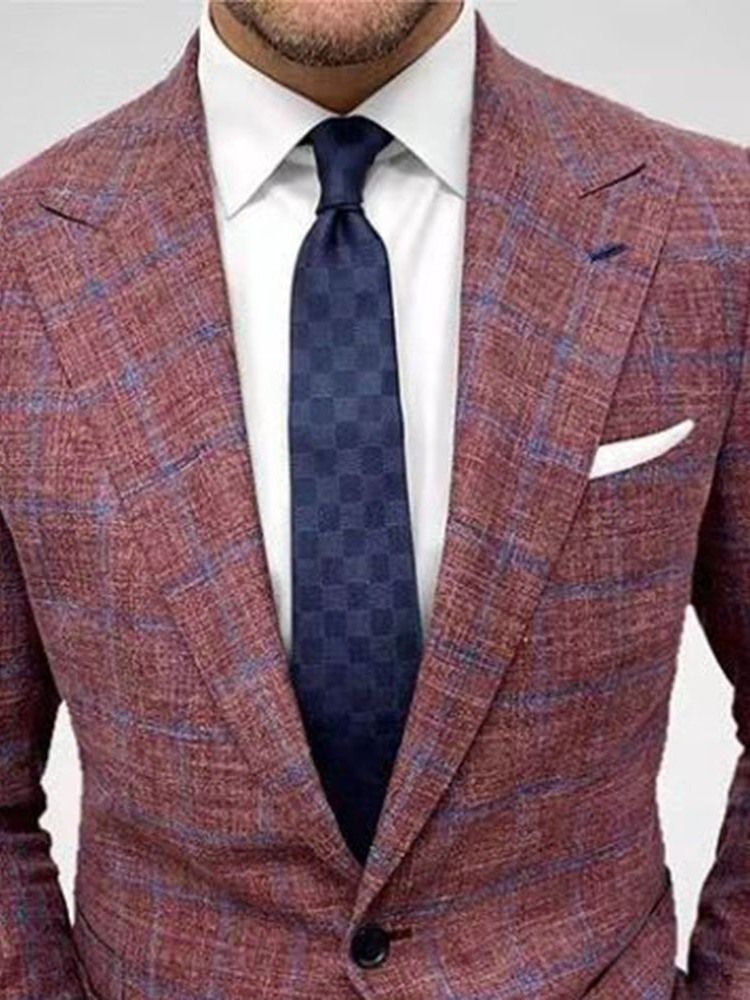 Single-breasted Notched Lapel Herre Slim Leisure Blazer