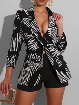 Sjalskrave For Kvinner En Knapp Vanlig Lang Lengde Casual Blazer