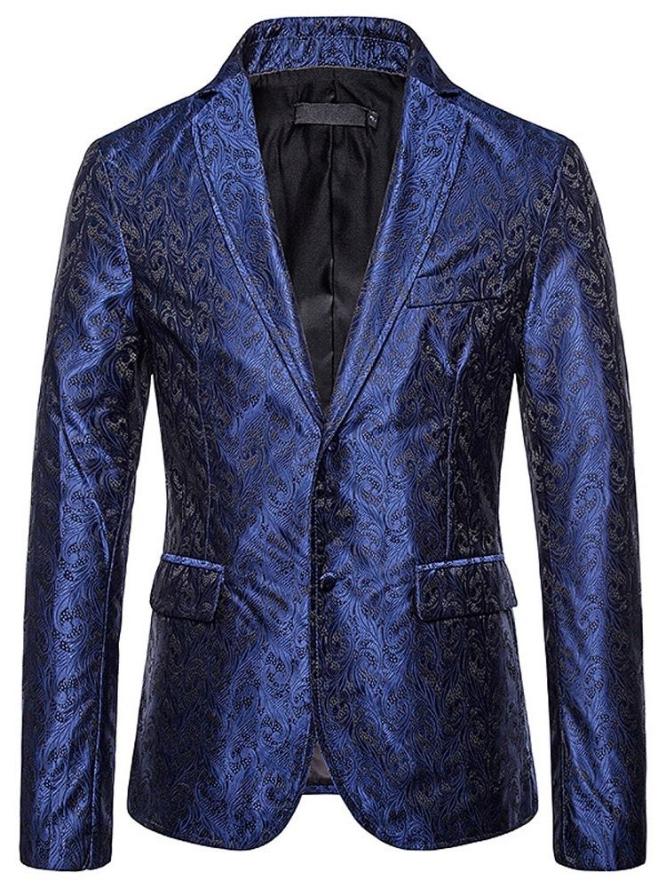 Slim Casual Notched Lapel Fritidsblazer For Menn