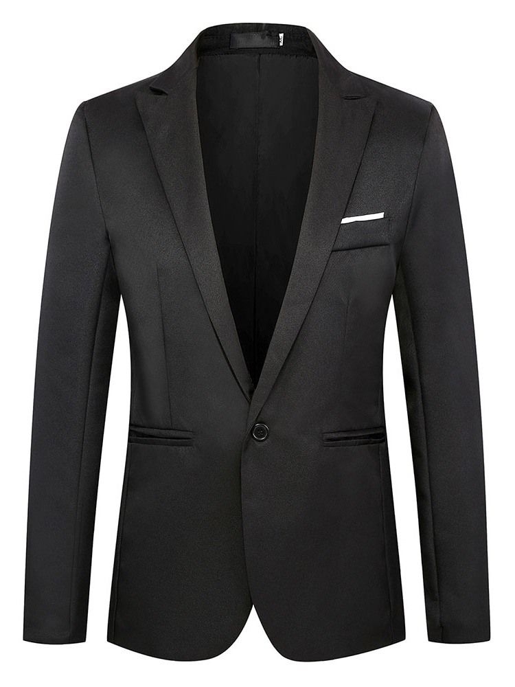 Slim Casual Plain Menns Blazer