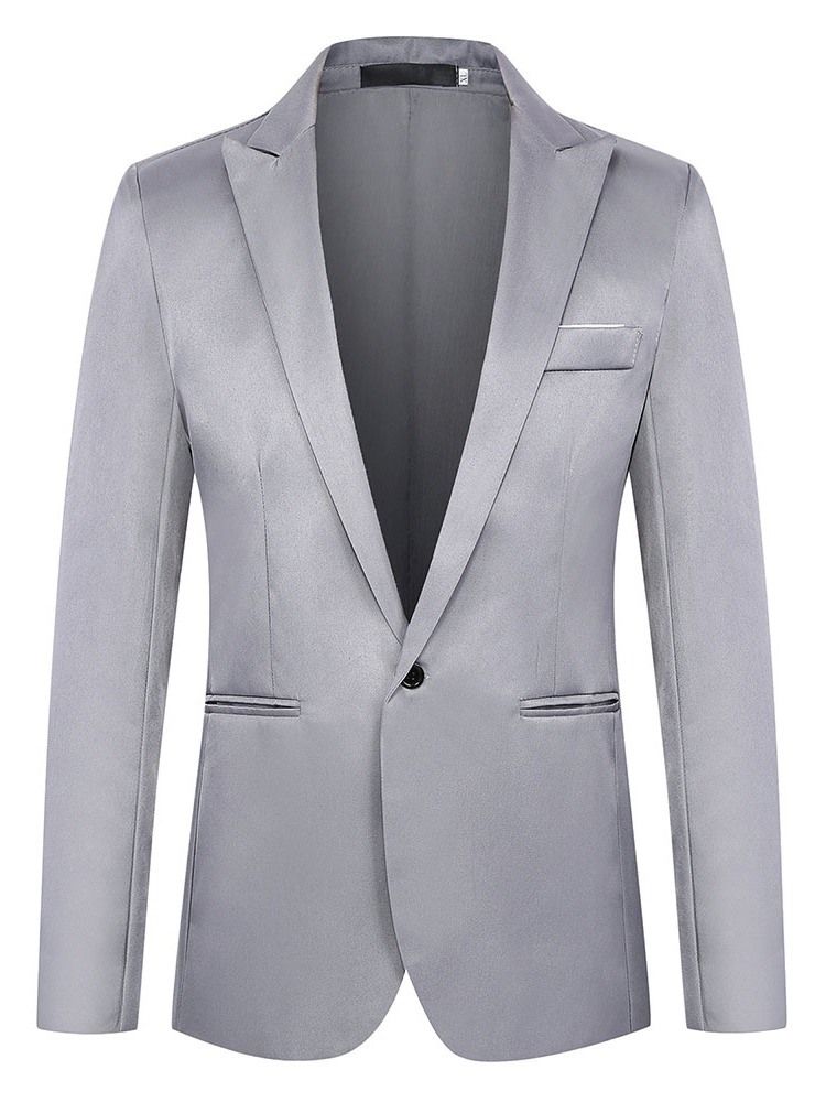 Slim Casual Plain Menns Blazer