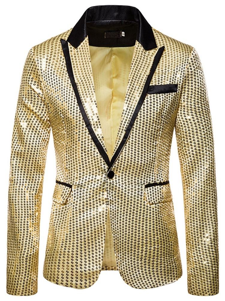 Slim Color Block One Button Menns Fritidsblazer