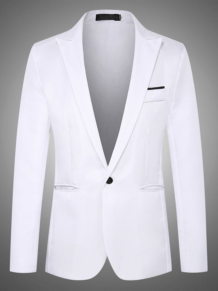 Slim Notched Lapel One Button Men Blazer