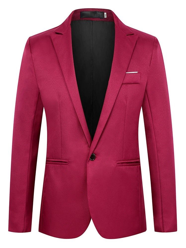 Slim Notched Lapel One Button Men Blazer