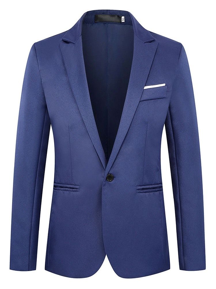 Slim Notched Lapel One Button Men Blazer