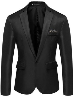 Slim Plain Notched Lapel Blazer For Menn