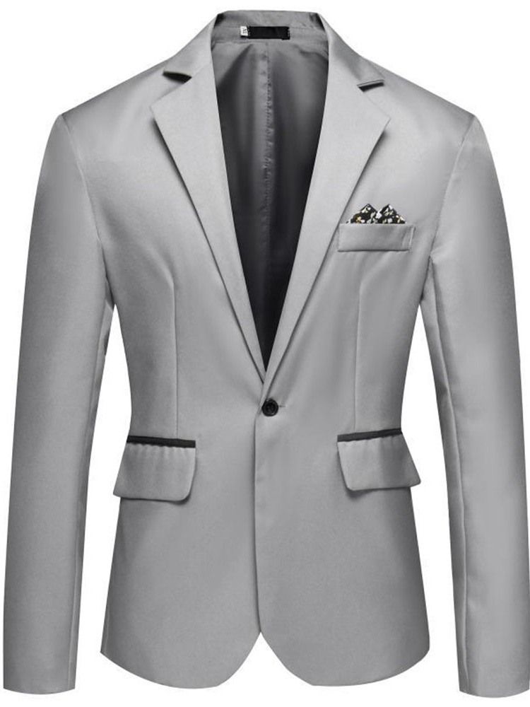 Slim Plain Notched Lapel Blazer For Menn