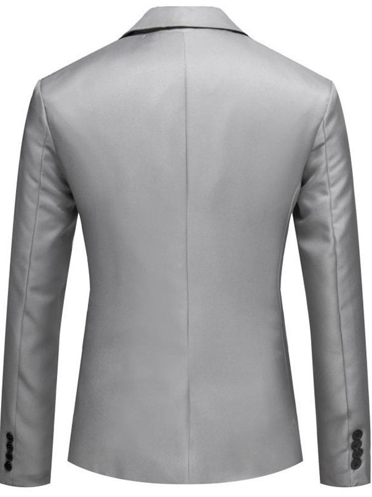 Slim Plain Notched Lapel Blazer For Menn