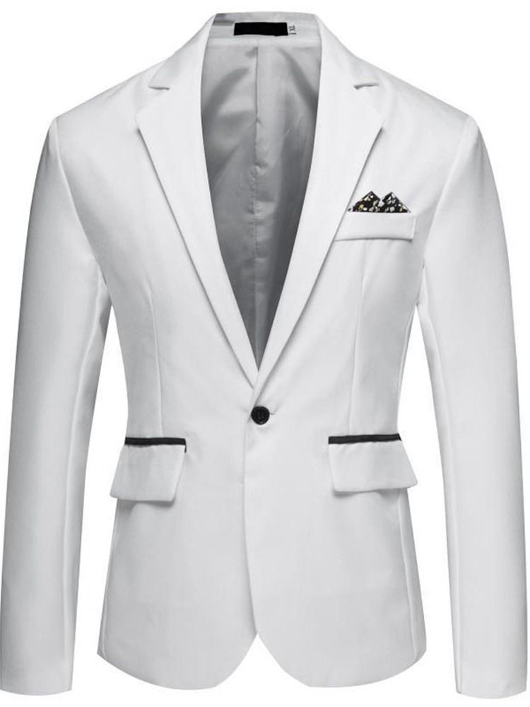 Slim Plain Notched Lapel Blazer For Menn