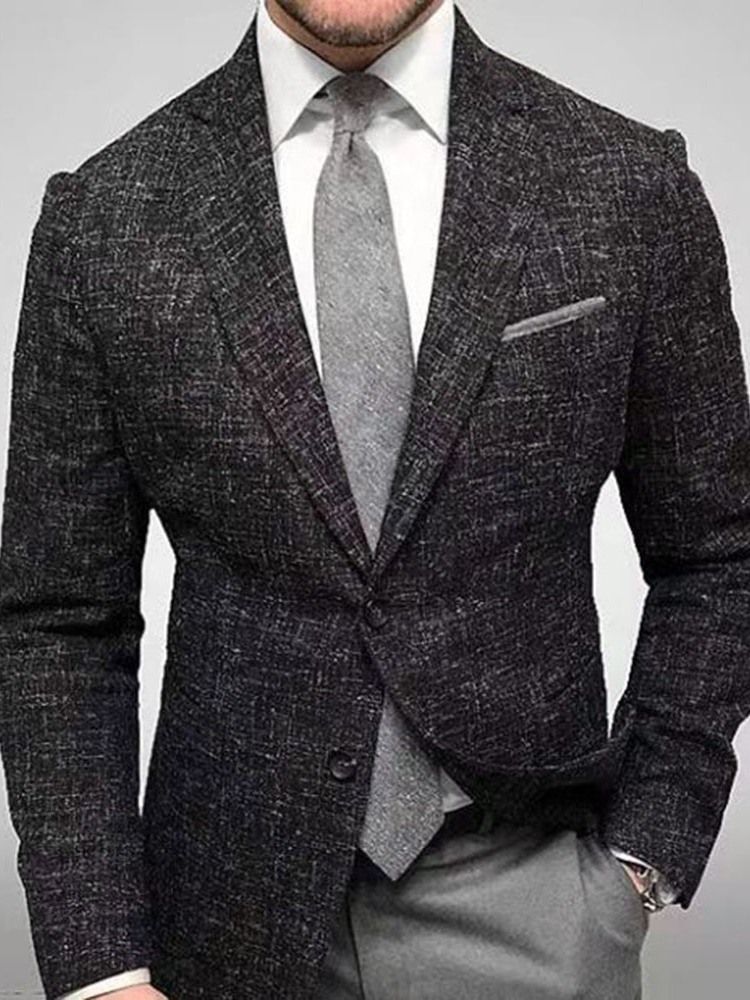 Slim Single-breasted Notched Lapel Herre Leisure Blazer