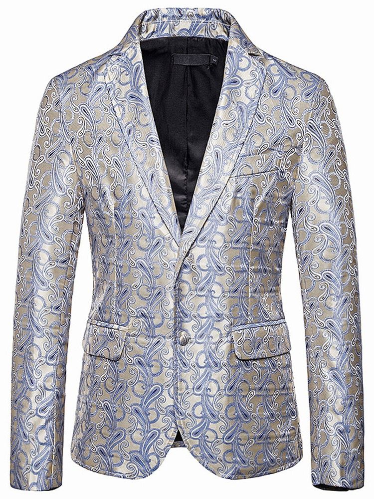 Slim Single-breasted Print Menns Fritidsblazer