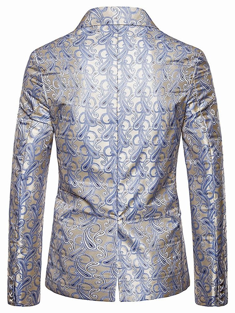 Slim Single-breasted Print Menns Fritidsblazer