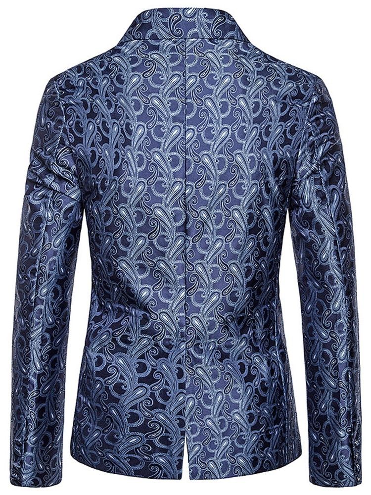 Slim Single-breasted Print Menns Fritidsblazer