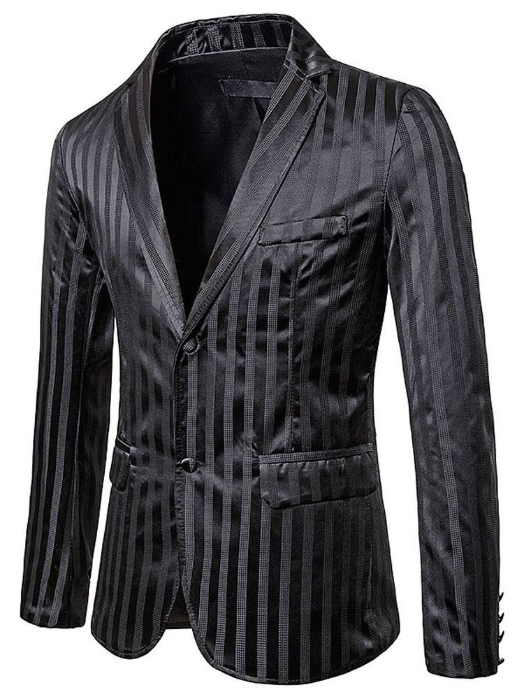 Stripe Button Single-breasted Herre Blazer For Fritid