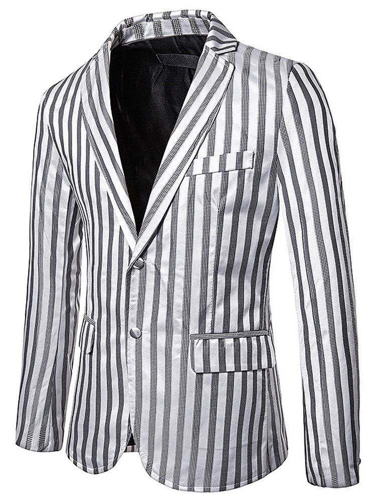 Stripe Button Single-breasted Herre Blazer For Fritid