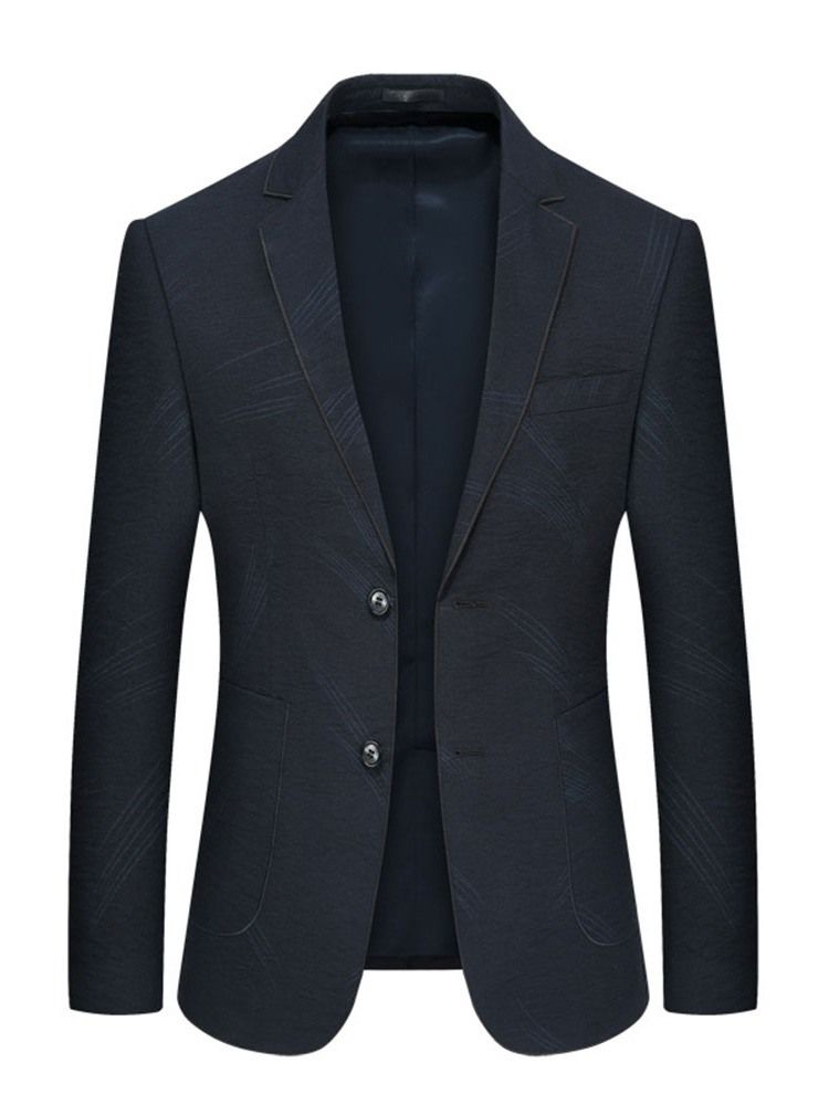 Vanlig Ensidig Brystet Revers Menns Casual Blazer