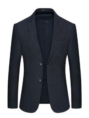 Vanlig Ensidig Brystet Revers Menns Casual Blazer