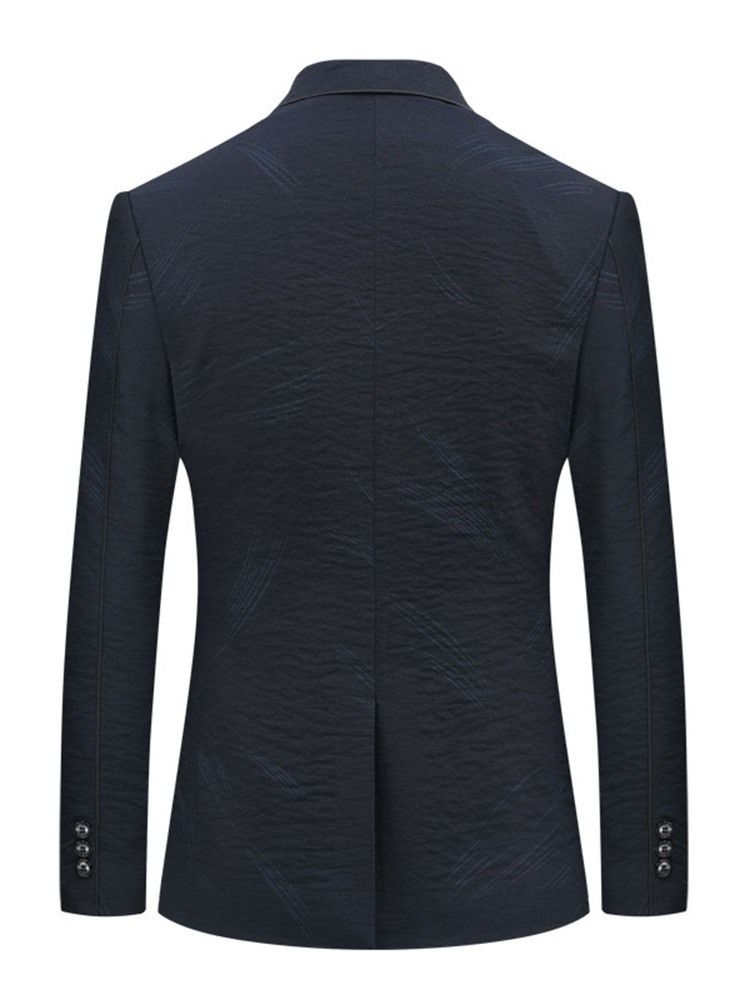 Vanlig Ensidig Brystet Revers Menns Casual Blazer