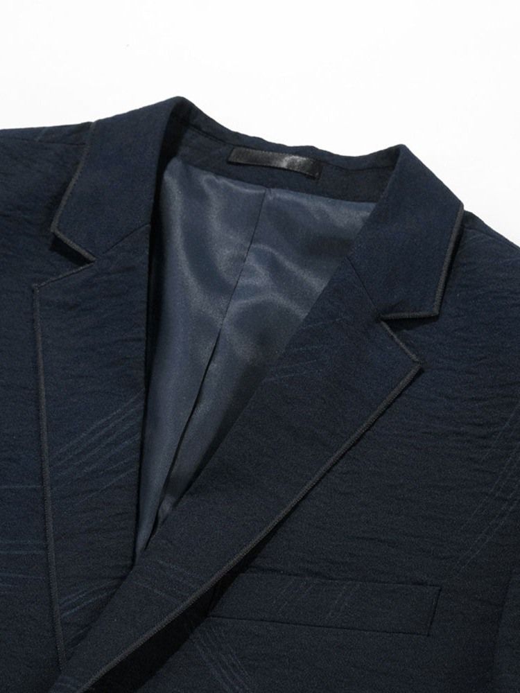 Vanlig Ensidig Brystet Revers Menns Casual Blazer