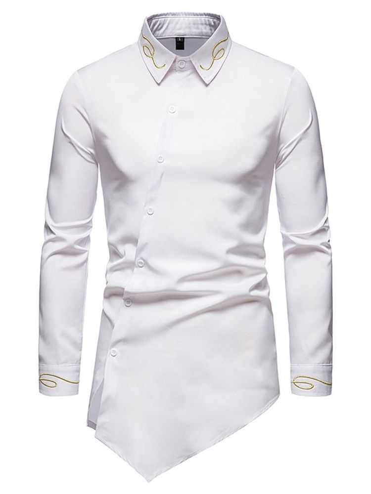 Plain Casual Asymmetric Slim Summer Shirt