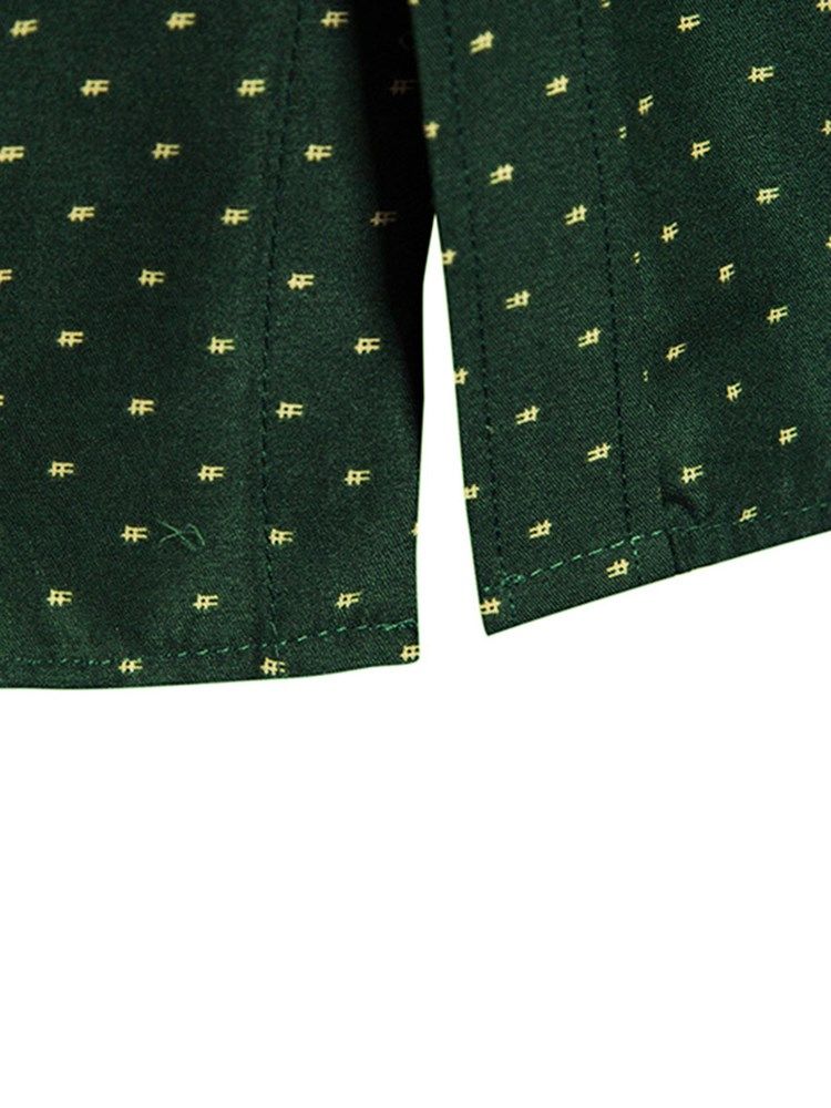 Polka Dots Green Slim Fit Menns Skjorter