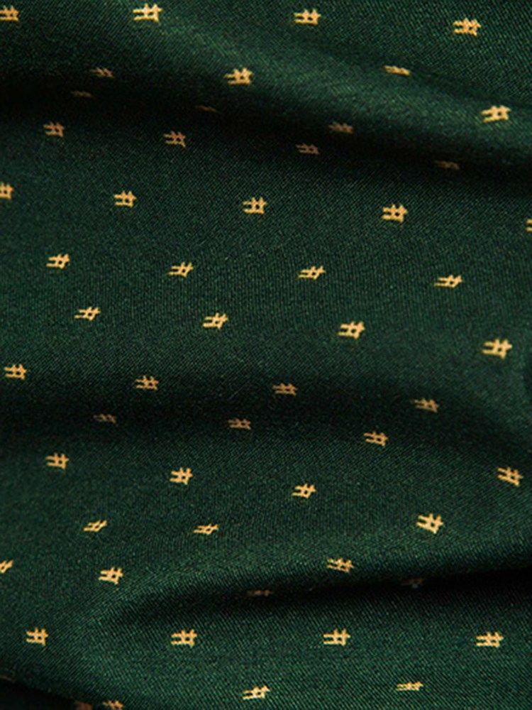 Polka Dots Green Slim Fit Menns Skjorter