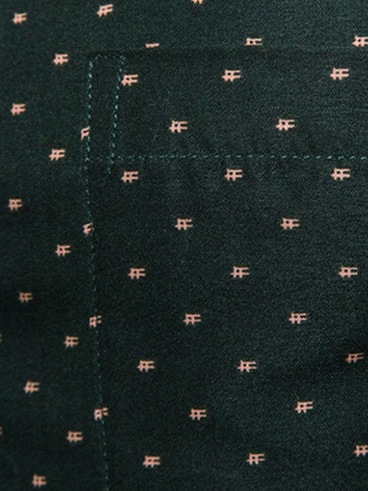 Polka Dots Green Slim Fit Menns Skjorter