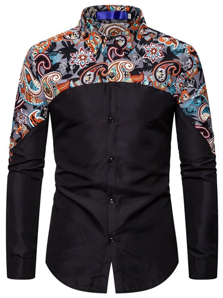 Print Floral Casual Singleshirt For Menn